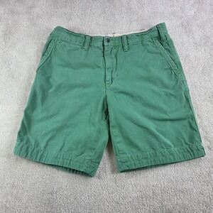 Vtg Polo Ralph Lauren Chino Shorts 34x9‎ Green Flat Front Preppy Old Money